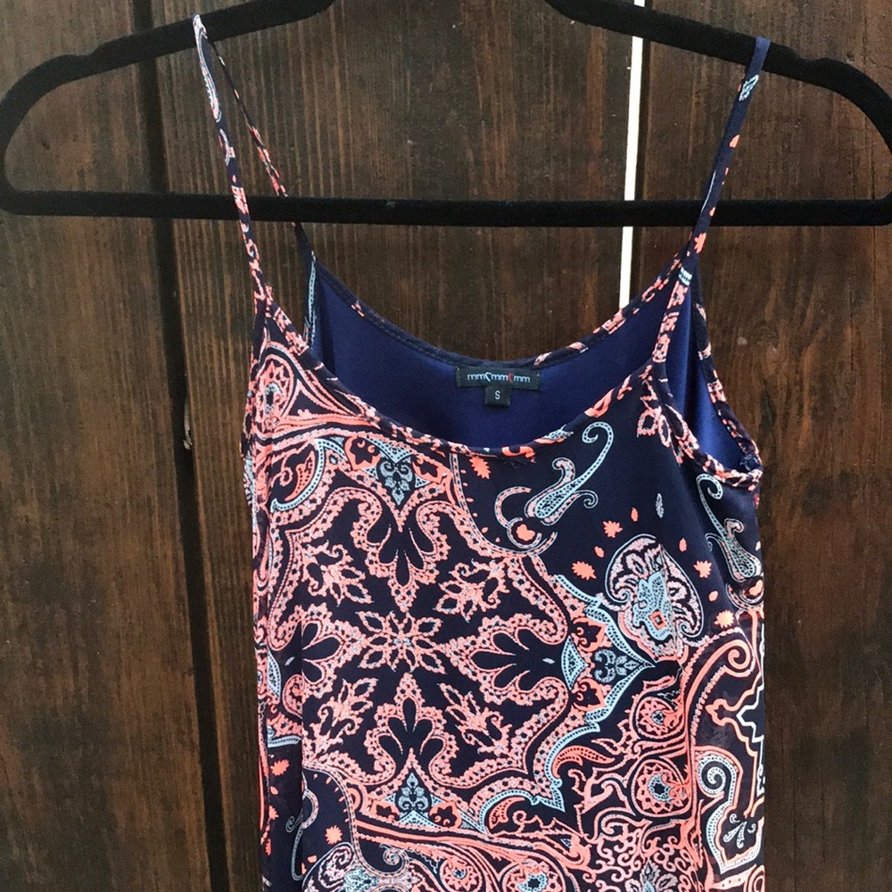 Paisley print navy dress